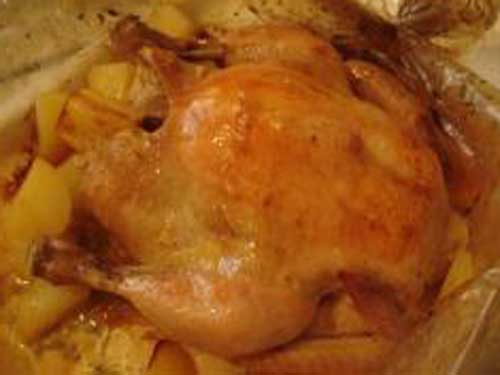 Курица с картофелем запеченные под майонезом
